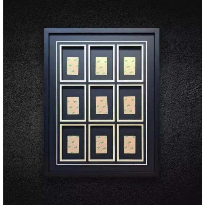 Wooden Frame 9 PSA Graded Card Slots Black