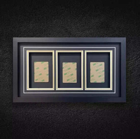 Wooden Frame 3 PSA Graded Card Slots Black