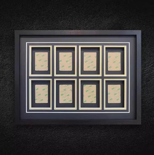 Wooden Frame 8 PSA Graded Card Slots Black