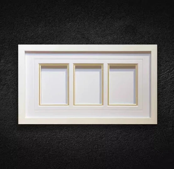 Wooden Frame 3 PSA Graded Card Slots White