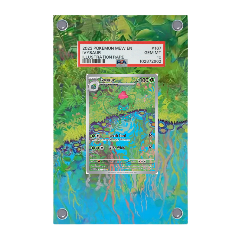 Ivysaur 167/165 PSA Graded Extended Art Display